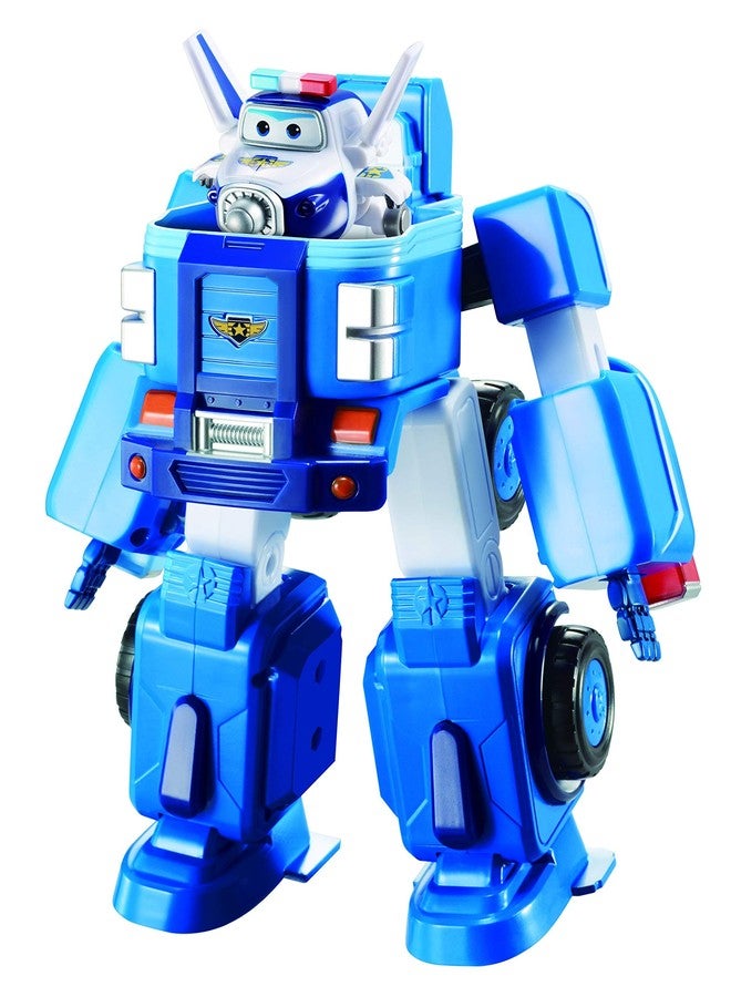 Super Wings 7" Paul's Police Cruiser with 2" Transform-a-Bot Paul Mini Figure, Transforming Airplane Toys Vehicle Set, Fun Preschool Toy Plane for 3 4 5 Year Old Boys and Girls, Birthday Gift - Image 4